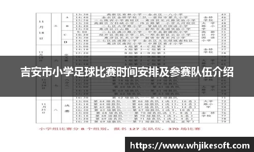 吉安市小学足球比赛时间安排及参赛队伍介绍