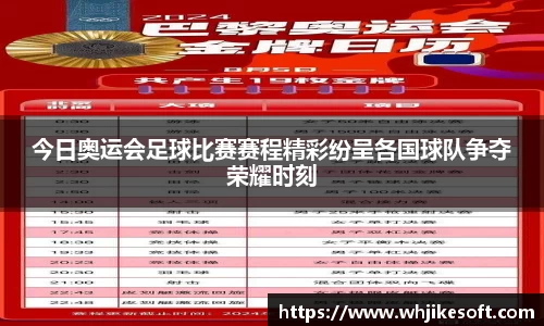 今日奥运会足球比赛赛程精彩纷呈各国球队争夺荣耀时刻
