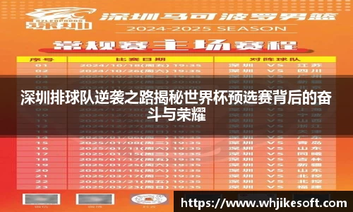 深圳排球队逆袭之路揭秘世界杯预选赛背后的奋斗与荣耀
